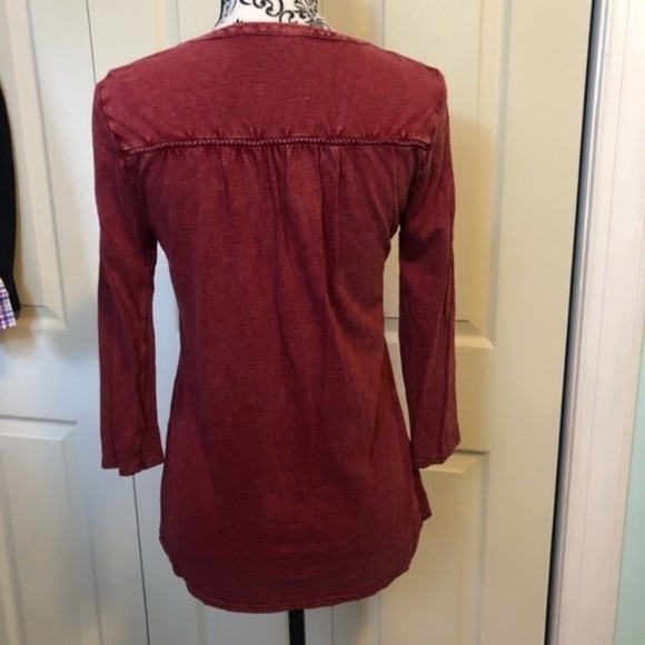 Lucky Brand Dark Red Boho Crochet Top S - Picture 5 of 7